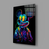 Neon Mouse Glass Wall Art || Designer Collection.